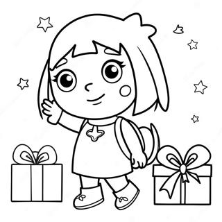 Dora Christmas Coloring Page 45343-37660