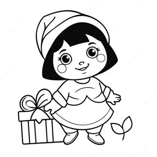 Dora In A Festive Santa Hat Coloring Page 45344-37668