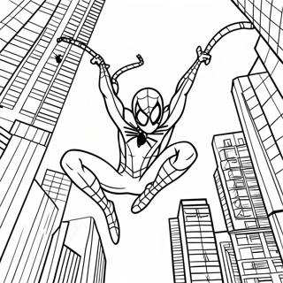 Iron Spider Swinging Through The City Coloring Page 45374-37689