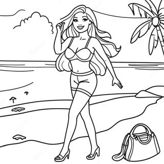 Barbie Beach Coloring Pages