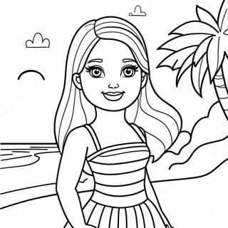 Barbie Beach Scene Coloring Page 45383-37696