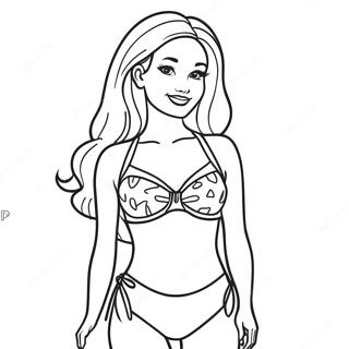 Barbie In A Colorful Swimsuit Coloring Page 45384-37698