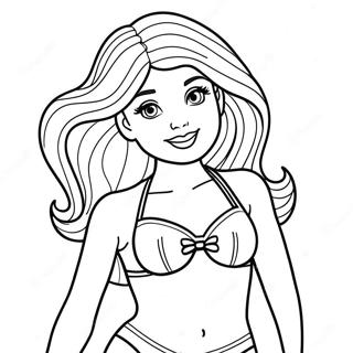 Barbie In A Colorful Swimsuit Coloring Page 45384-37699