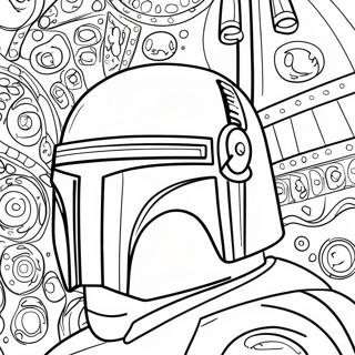 Boba Fett S Iconic Helmet Coloring Page 45394-37705