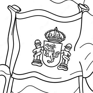 Colorful Spanish Flag Coloring Page 4542-3654