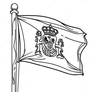 Colorful Spanish Flag Coloring Page 4542-3655