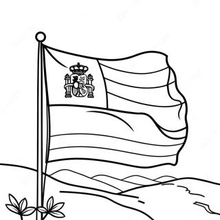 Colorful Spanish Flag Coloring Page 4542-3656