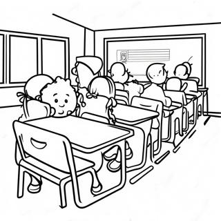 Back To School 3rd Grade Classroom Coloring Page 45433-37734