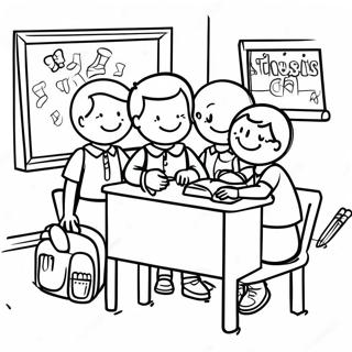 Back To School 3rd Grade Classroom Coloring Page 45433-37735