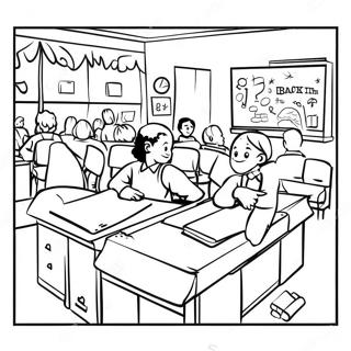 Back To School 3rd Grade Classroom Coloring Page 45433-37736