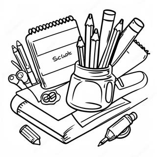 Creative Back To School Supplies Coloring Page 45434-37738