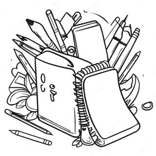 Creative Back To School Supplies Coloring Page 45434-37739