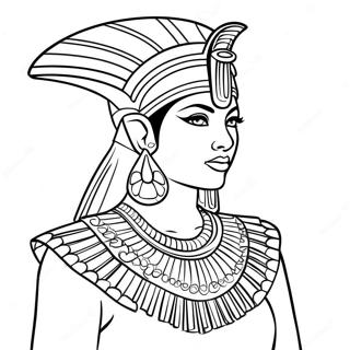 Elegant Cleopatra In Royal Attire Coloring Page 45444-37750