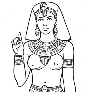 Elegant Cleopatra In Royal Attire Coloring Page 45444-37752