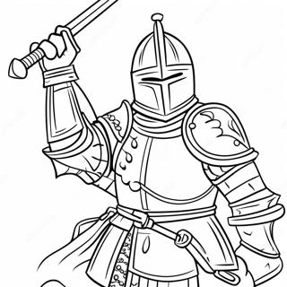 Knight In Shining Armor Coloring Page 45454-37748