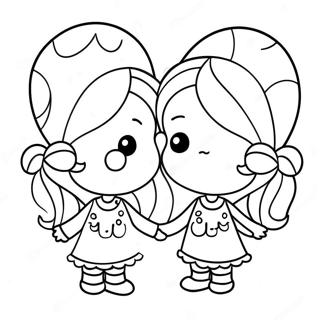 Cute Girl With Balloons Coloring Page 45464-37762