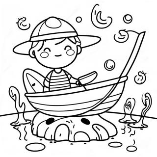 Happy Kids Fishing Coloring Page 45474-37765