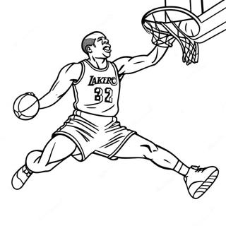 Magic Johnson Slam Dunk Coloring Page 45504-37796