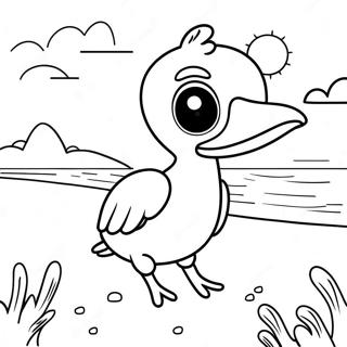 Cute Pelican On The Beach Coloring Page 45514-37807