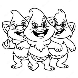 Happy Trolls Dancing Coloring Page 45574-37852