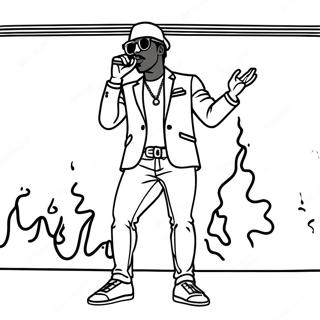 Pop Smoke Performing On Stage Coloring Page 45584-37859