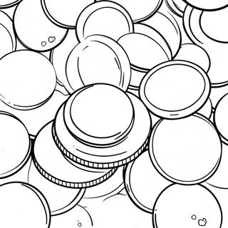 Shiny Gold Coins Pile Coloring Page 45604-37871