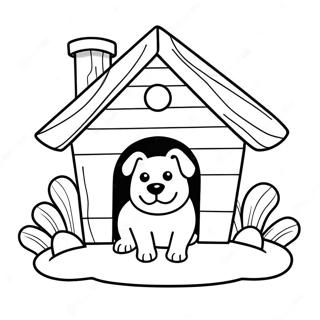 Cozy Dog House Coloring Page 45614-37884