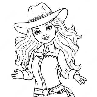 Cowgirl Barbie Coloring Pages