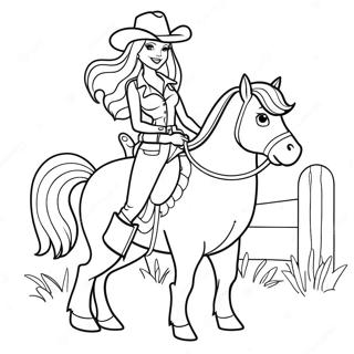 Cowgirl Barbie Coloring Page 45633-37895