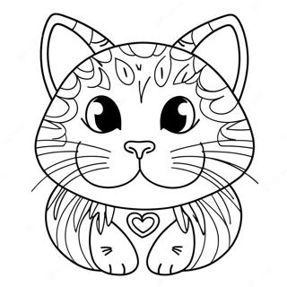 Cute Cat Face Coloring Page 45644-37906