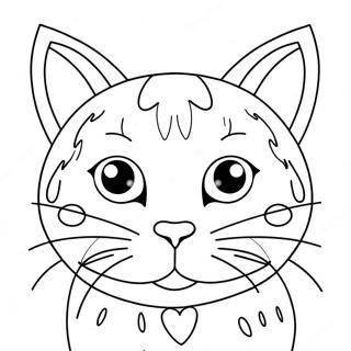 Cute Cat Face Coloring Page 45644-37907