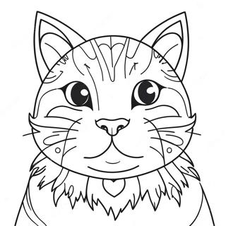 Cute Cat Face Coloring Page 45644-37908