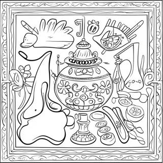 Spanish Culture Symbols Coloring Page 45664-37922