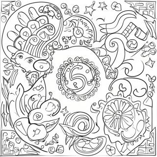 Spanish Culture Symbols Coloring Page 45664-37924