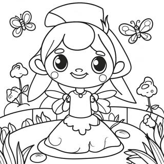 Enchanting Fairy Garden Coloring Page 45704-37956