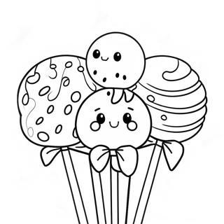 Cake Pop Coloring Pages