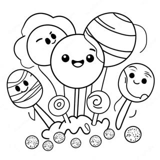 Delicious Cake Pop Treats Coloring Page 45724-37967