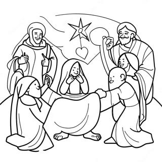 Joyful Salvation Scene Coloring Page 45734-37974