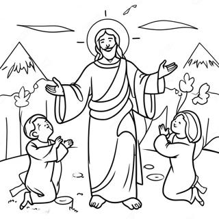 Joyful Salvation Scene Coloring Page 45734-37975