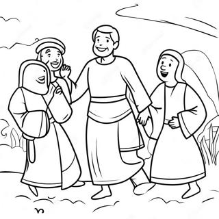 Joyful Salvation Scene Coloring Page 45734-37976