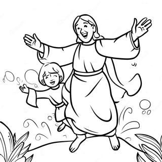 Joyful Salvation Scene Coloring Page 45734-38105