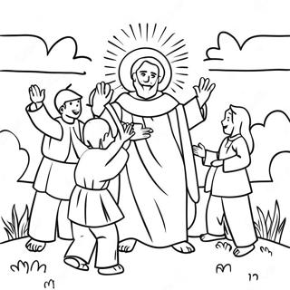 Joyful Salvation Scene Coloring Page 45734-38107