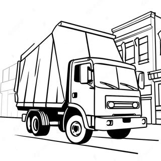 Colorful Trash Truck On The Street Coloring Page 45744-37982