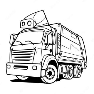 Colorful Trash Truck On The Street Coloring Page 45744-38122