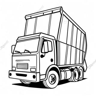 Colorful Trash Truck On The Street Coloring Page 45744-38123