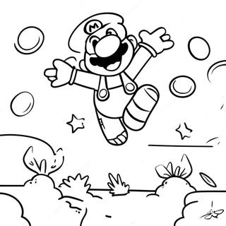 Super Mario Jumping Over Enemies Coloring Page 45754-37998