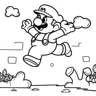 Super Mario Jumping Over Enemies Coloring Page 45754-37999