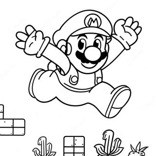 Super Mario Jumping Over Enemies Coloring Page 45754-38000