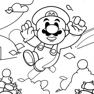 Super Mario Jumping Over Enemies Coloring Page 45754-38117