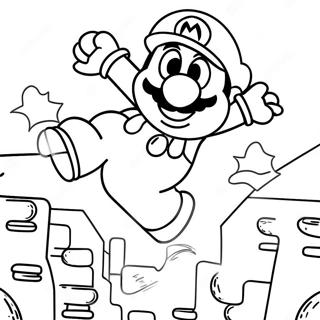 Super Mario Jumping Over Enemies Coloring Page 45754-38118